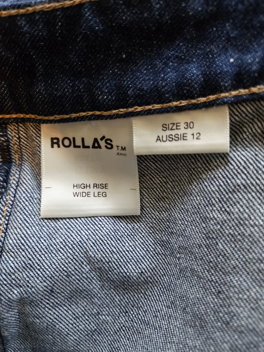 ROLLA'S Dark Blue "True Rinse" Sailor Wide Leg Revolve Jeans, Size 30 - Picture 7 of 8